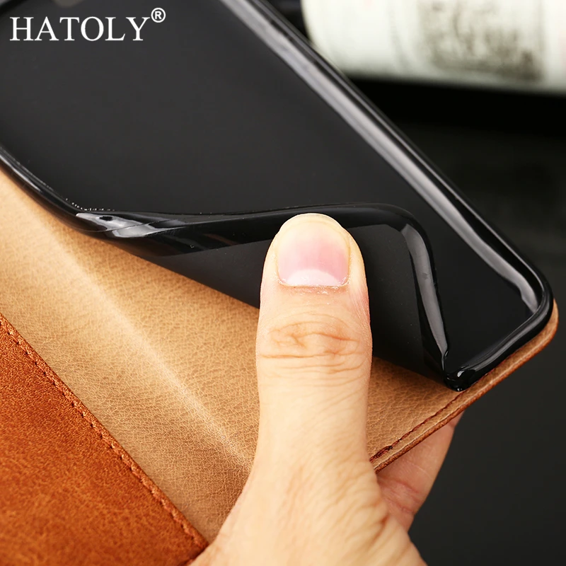 Чехол hatoly для zte Blade V9 кожаный флип чехол с отделениями карт мягкий силиконовый