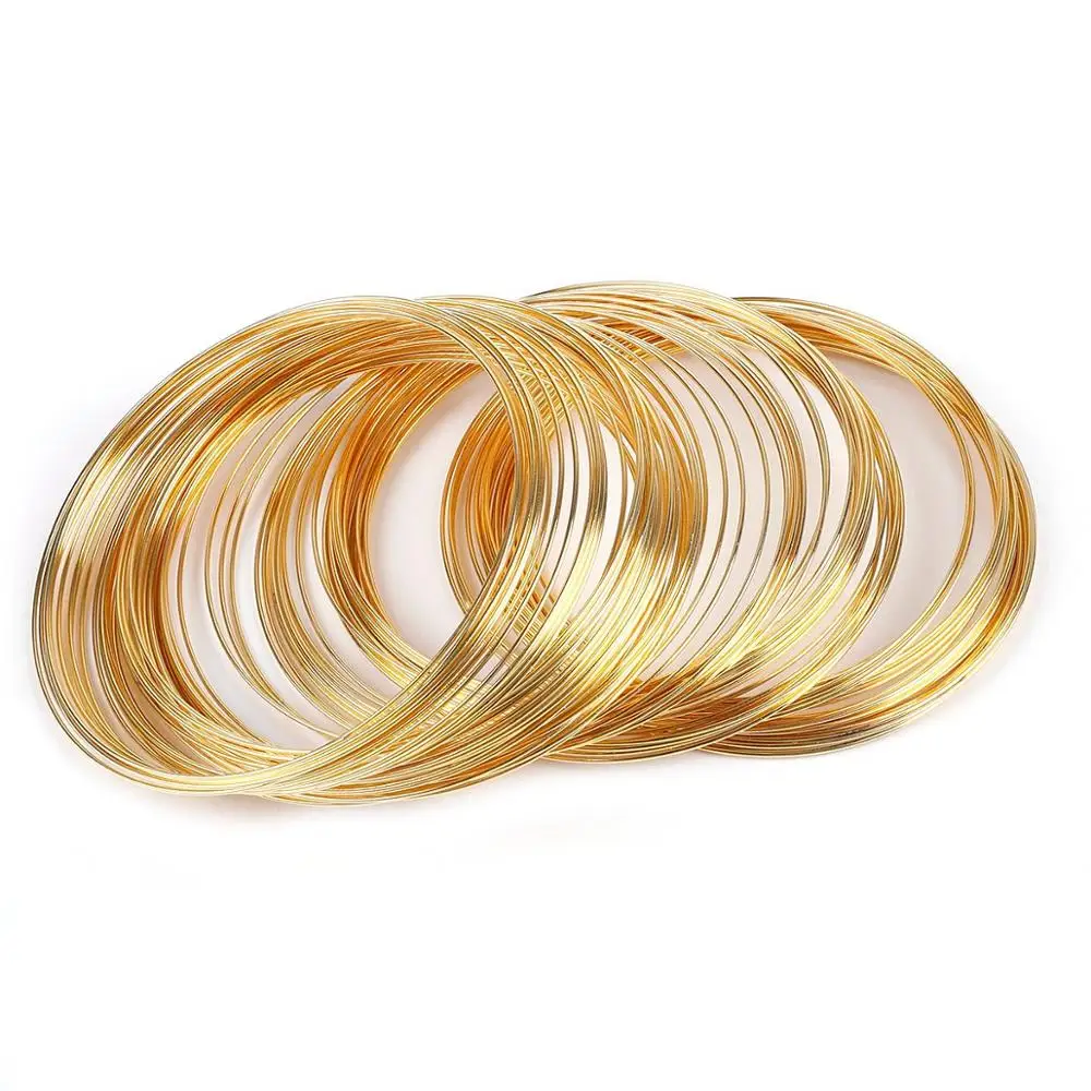 100circles/pack Diameter 60mm 0.6mm Silver Gold Memory Beading Steel Wire For Jewelry Making Diy Bracelet Earring Accessories