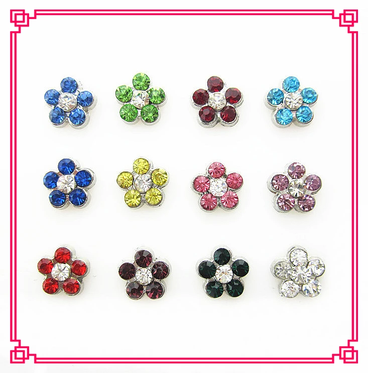 

Hot selling 60pcs/lot mix 12 birthstone crystal flower floating charms living glass memory floating lockets for diy jewelry