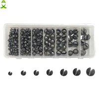 154pcs lead fishing sinker for rock lures fishing removable split shot casting lead weights sinkers set with box