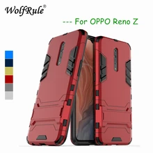 Anti-knock Case OPPO Reno Z Cover Soft Rubber + Plastic Case For OPPO Reno Z  Phone Case Holder Stand Funda OPPO Reno Z PCDM10