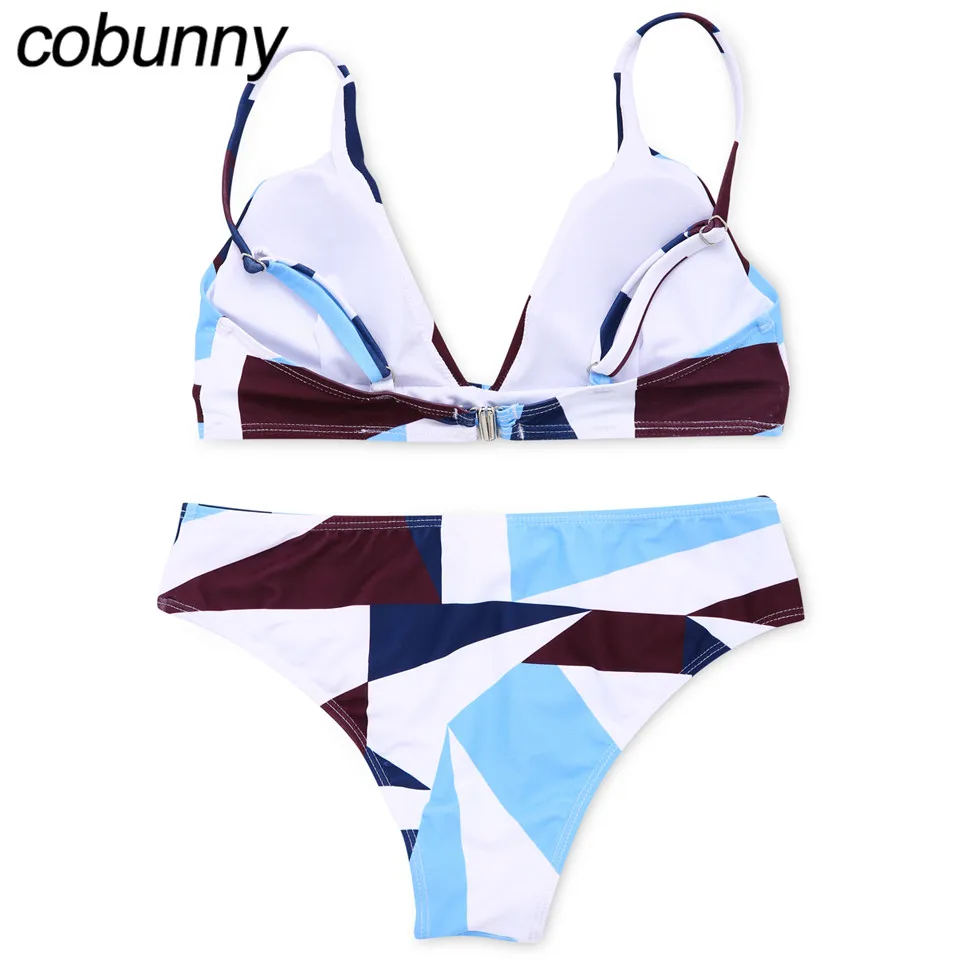 Cobunny пикантное купальники с геометрическим принтом бразильский комплект бикини