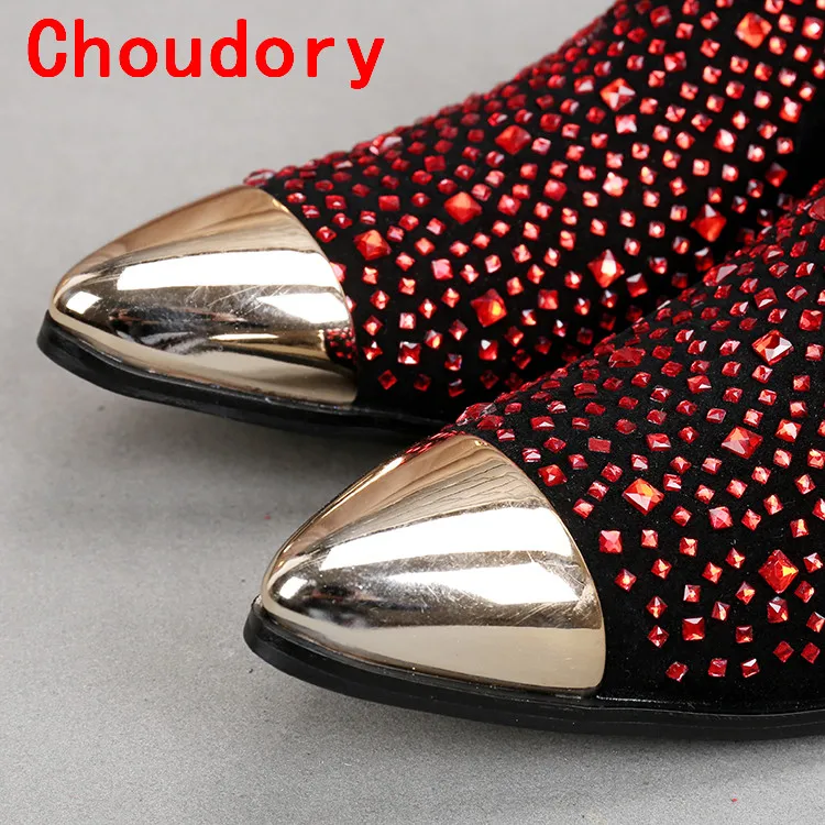 Мужская кожаная обувь в итальянском стиле недорогая красная без шнуровки со