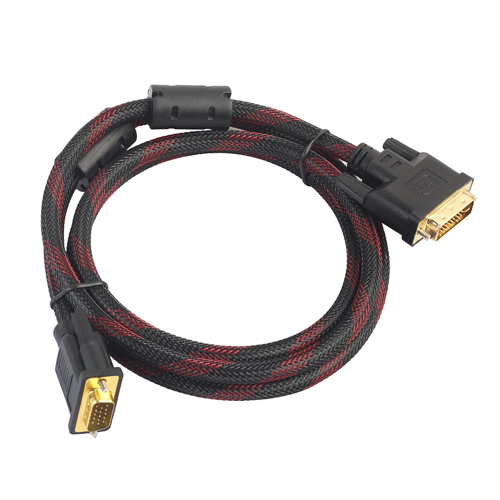 Топ 1 5 М DVI папа к VGA Мужской I кабель 24 + поворотный Соединительный для видео HDTV DVD