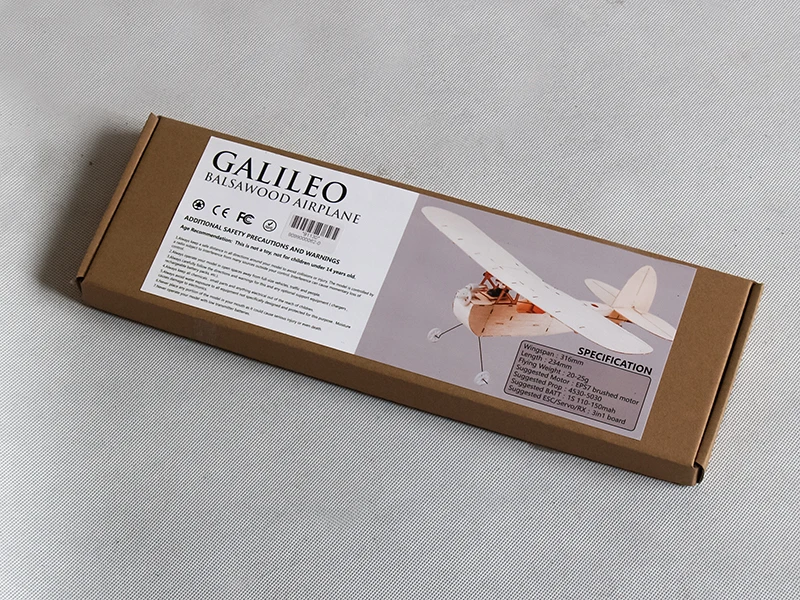 Бесплатная доставка ультрамикро аэроплан Balsawood модель Galileo micro для помещений 316 мм