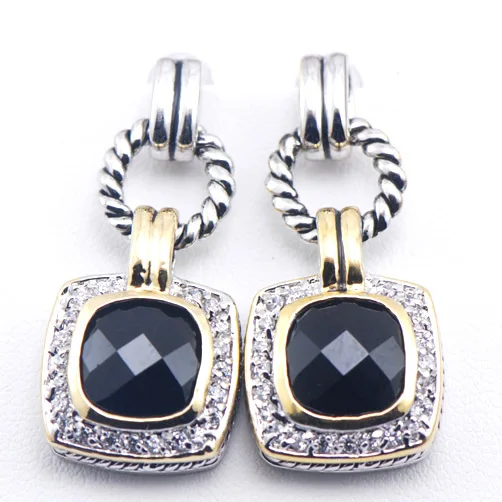 Женские серьги из серебра с ониксом | Украшения и аксессуары