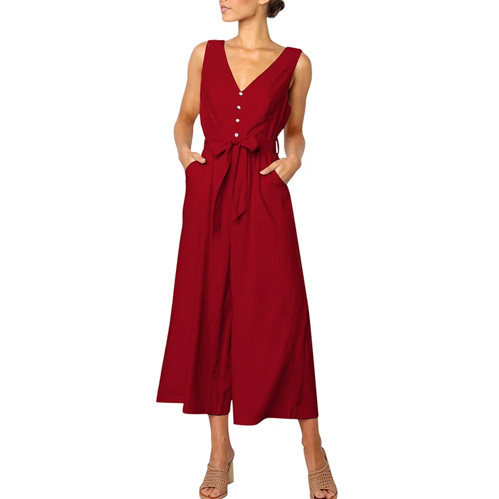 3 вида стилей комбинезон Летний для женщин сексуальный костюм на пуговицах с