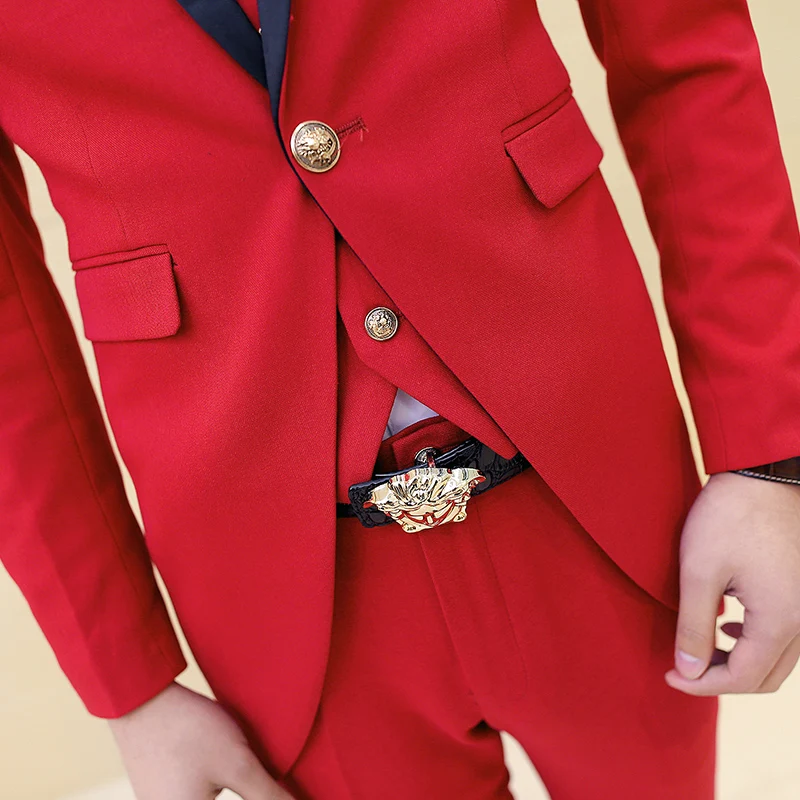 Пиджак + жилет брюки новейший дизайн 2016 мужские костюмы корейский смокинг для