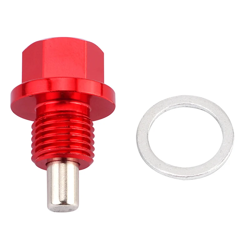 red SPEEDWOW Магнитная гайка масляного поддона Слива M12* 1,25 M12* 1,5 M14* 1,25 масляная пробка слива масла Магнитная масляная пробка Гайка для Toyota/Nissan - Название цвета: red