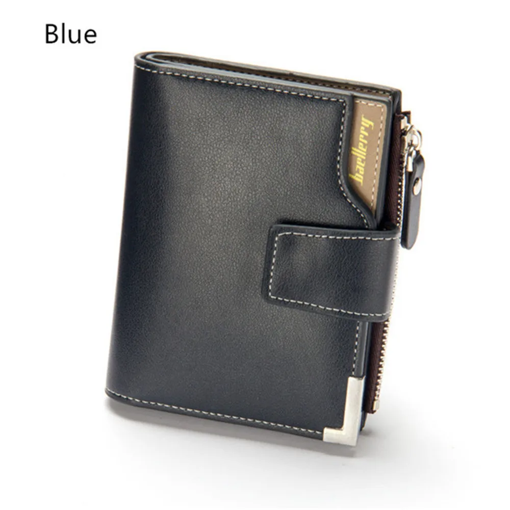 BISI GORO короткий кошелек для мужчин из искусственной кожи держатель для карт мужской кошелек повседневные тонкие кошельки бизнес молния застежка сумка для денег