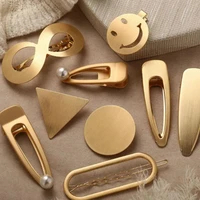 timlee h026 free shipping originality simple geometry imitation pearl smile alloy barrettes hair clip hair accessory wholesale