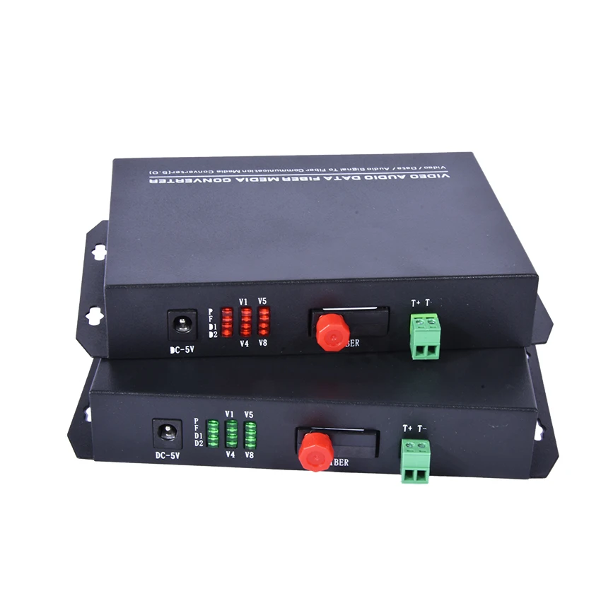 1PC 8 Channel Video Optical Converter fiber optic video optical Transmitter & Receiver 8CH with RS485 Data For CCTV Security