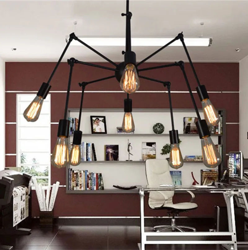 Kopen Bar Antieke Spider Lamp Lange Benen Spider Hanger Verlichting Voor Keuken Eetkamer Retro Industriële Licht Vintage Ijzeren Lampara E27