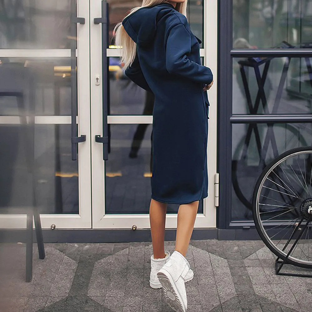 Модная женская Повседневная осенне зимняя модная Толстовка с длинным рукавом и