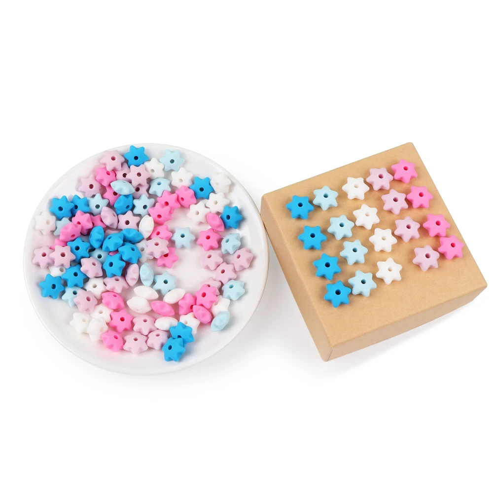 Cuentas de silicona para mordedor de beb&eacute;, accesorios para dentici&oacute;n, juguetes para hacer lentejas, producto para el cuidado de los dientes infantiles, 50 Uds.-4