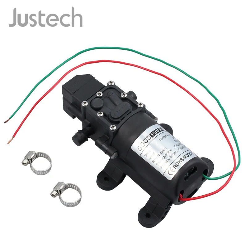 Водяной насос Justech 12 В постоянного тока 130 фунтов на кв. дюйм микро электрический