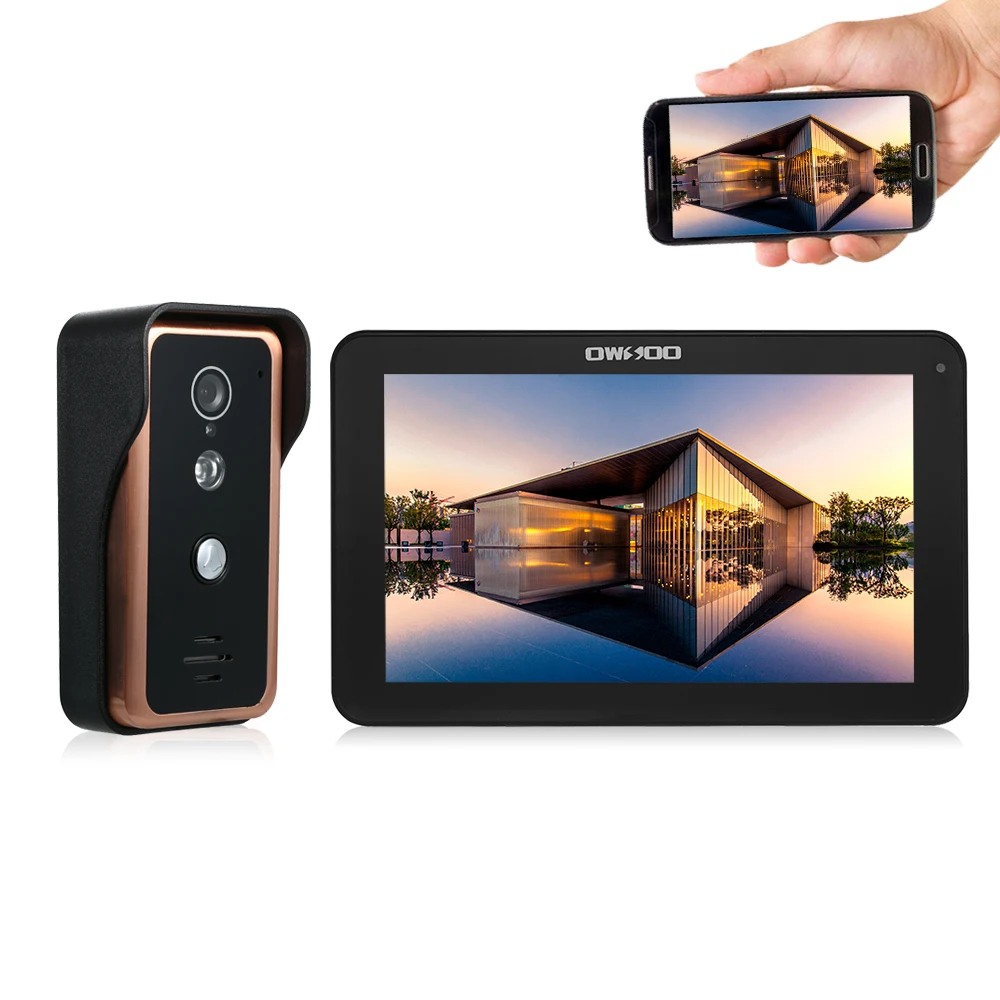 OWSOO 9 дюймов проводной Wi-Fi видео телефон двери дверной звонок Домофон с 1000TVL проводной IR-CUT камера Поддержка дистанционного разблокирования запись Snapshot