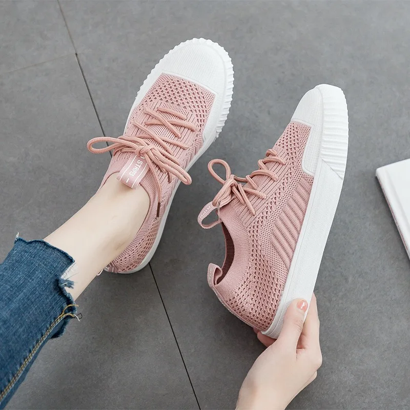 Женская обувь 2019 кроссовки Flyknit женская супер легкая Вулканизированная для Basket