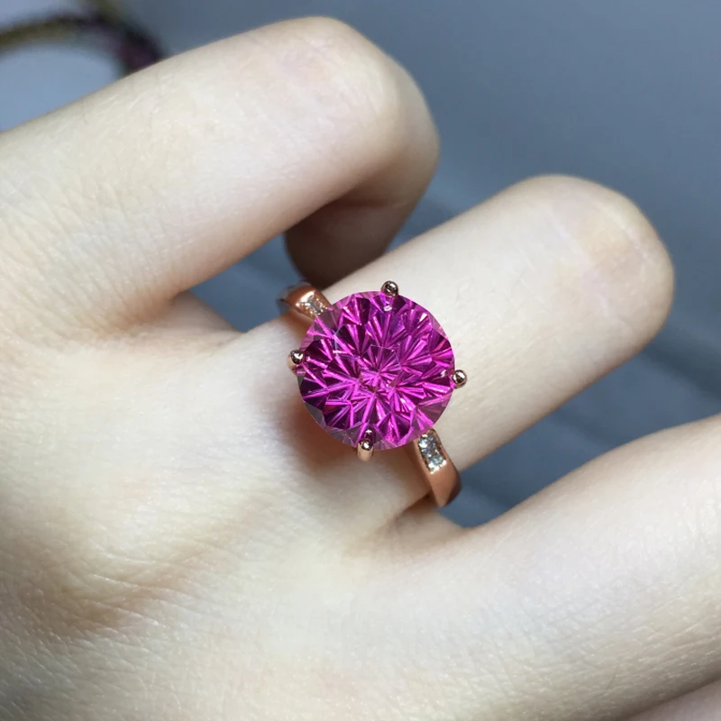 2017 большой GVBORI 925 Стерлинговое Серебро Натуральный топаз драгоценный камень