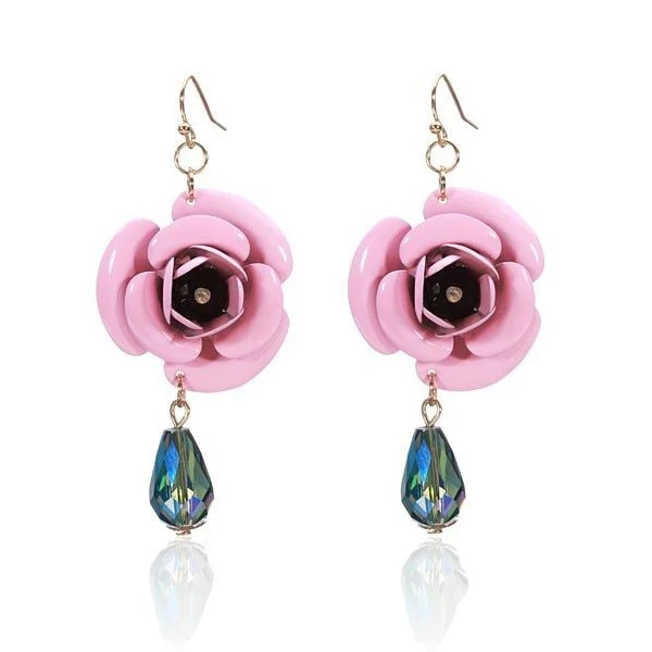 Levanabuy Gold Plated Metal Folwer Beads Dangle Earrings For Women|earrings leaf|earings cuteearrings rock |