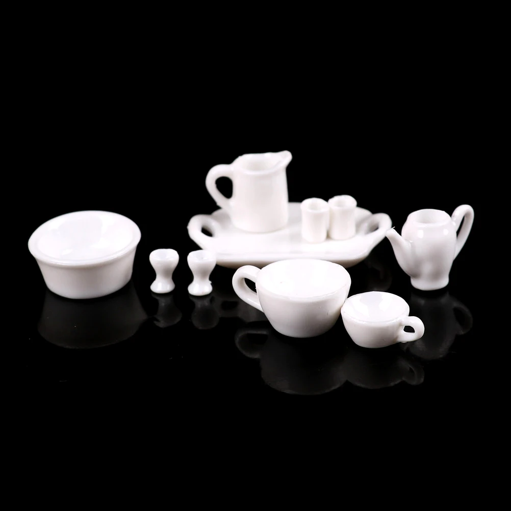 10 шт./компл. горшок кухонный декор кукольный домик миниатюрная белая фарфоровая
