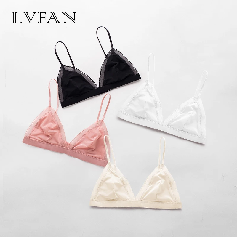 LVFAN female100% шелк сексуальные кружева тонкие без стального кольца без подушки груди