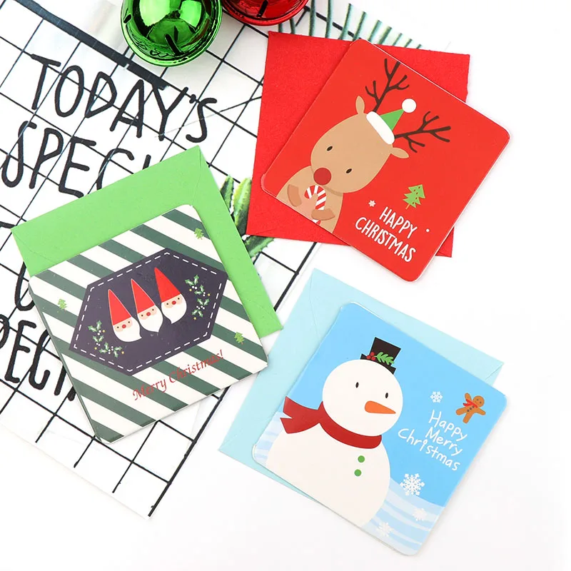 12 шт. в упаковке Санта Клаус задний фон с веселой рождественской елкой Бумага