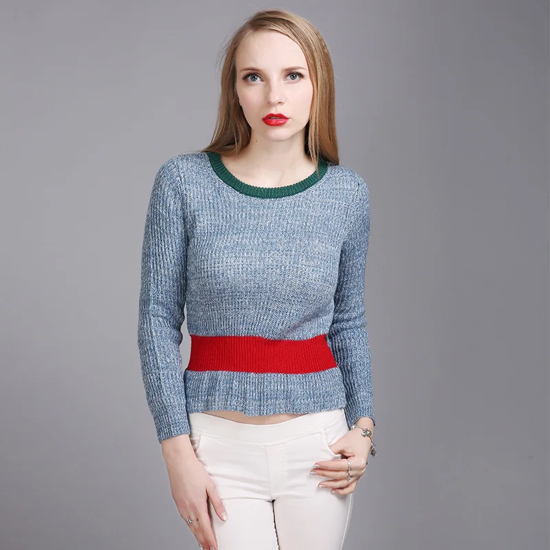 Вязание Свитер Женщин 2017 Шить Полный Рукавом Плюс Размер Пуловеры | Женская