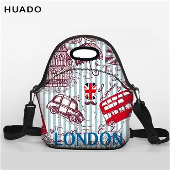 lunch bag Студенческая обеденная сумка из неопрена сумка тоут для ланча с плечевым ремнем для девочек - Цвет: lunch bag