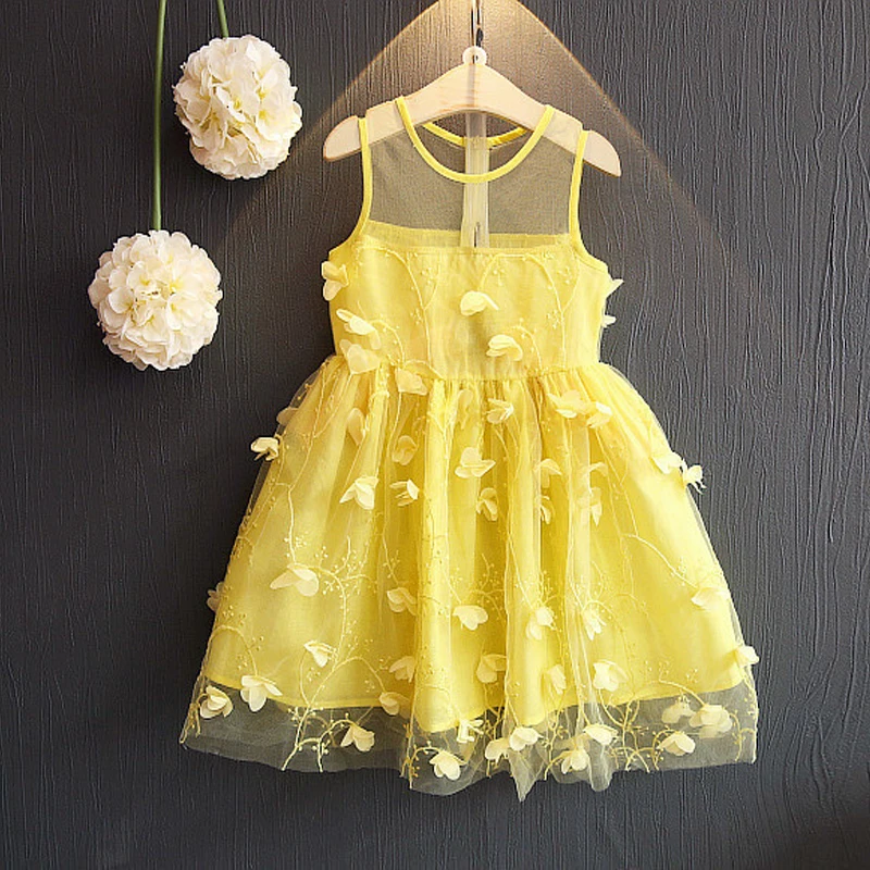 Flower girls dresses sexy transparent shoulder o-neck embroidery sleeveless petal frock summer children girl dress 2018 | Детская одежда