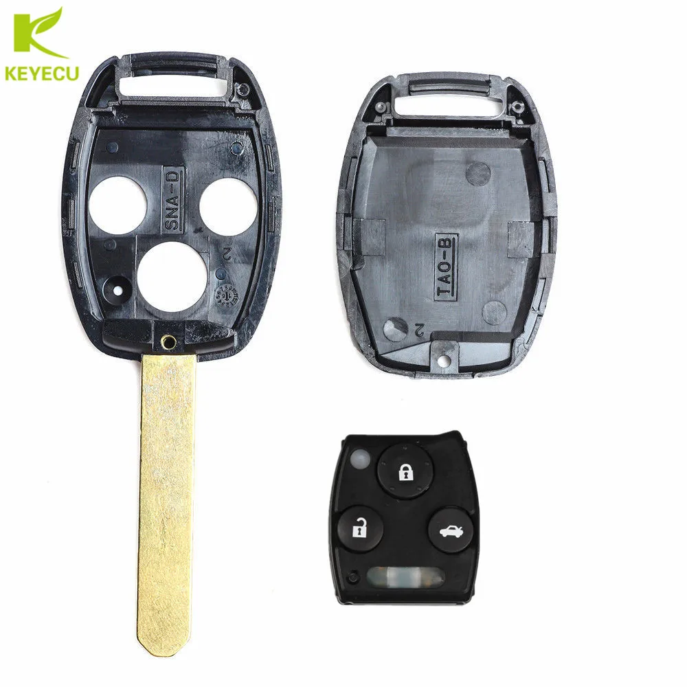 KEYECU Замена дистанционного ключа fob 3 кнопки 433 МГц ID46 чип для Honda CRV Accord 2008 2009 2010 2011