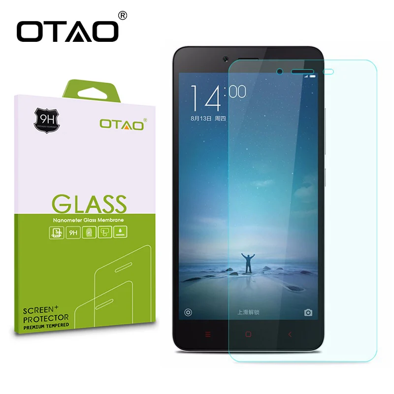 OTAO закалённое Высокопрочное стекло протектор экрана для Xiaomi mi 2 4 4C 5 Red Note 3 Pro 2.5D 9 H
