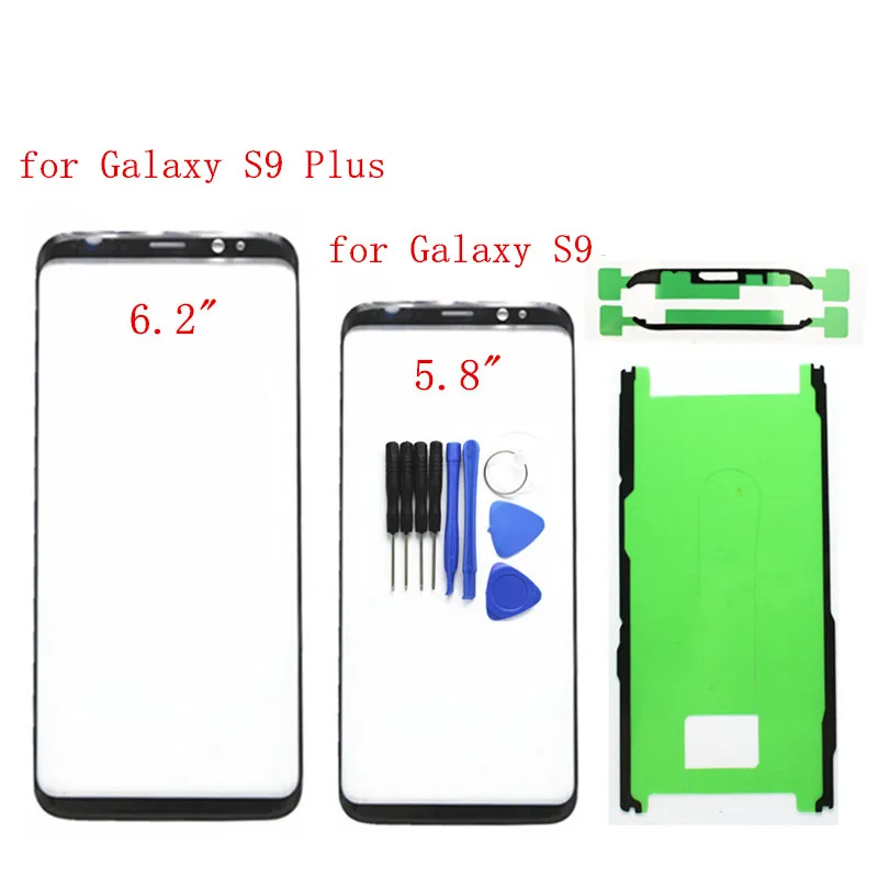 Pantalla t&aacute;ctil para Galaxy S9, G960F, Samsung Galaxy S9 Plus, G965F, cubierta de Panel de vidrio frontal, piezas de repuesto de lente de vidrio exterior, 10 Uds.-1