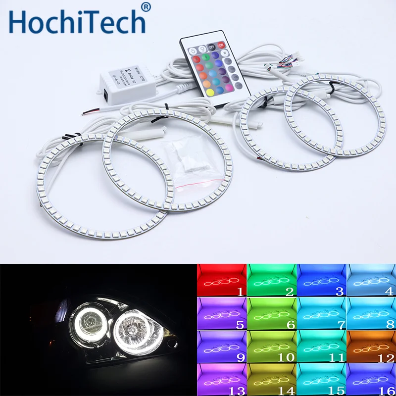 Разноцветные дневные ходовые огсветильник DRL с галогенными кольцами RGB для Hyundai