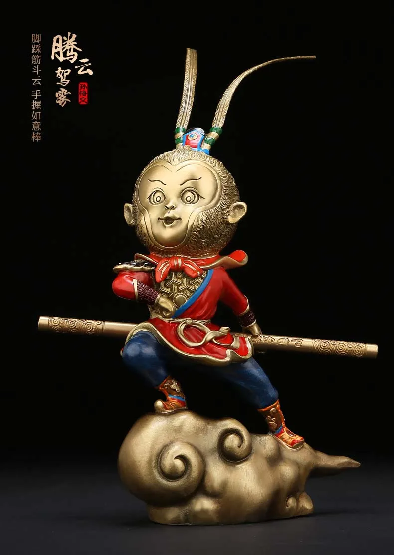 

Unique home office Business TOP COOL decorative ART The God of victory Talisman Hand engraving CHINA Sun Wukong sculpture Statue