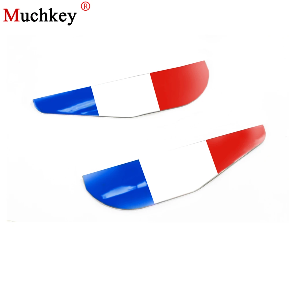 

French Flag 3 Colors Rain Shield Flexible PVC Car Rear View Mirror Rain Shadow Shower Blocker Cover Sun Visor Shade Sticker 2Pcs