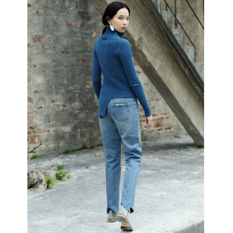 Amii Redefine Casual Knitted Turtleneck Sweater Women Autumn Winter 2018 Office Solid Pullovers Elastic Slim Female Sweaters | Женская