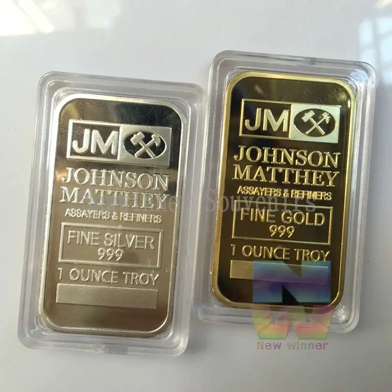 4 шт./лот Johnson matthee слиток 1 тройская унция золото и посеребренный Реплика монеты