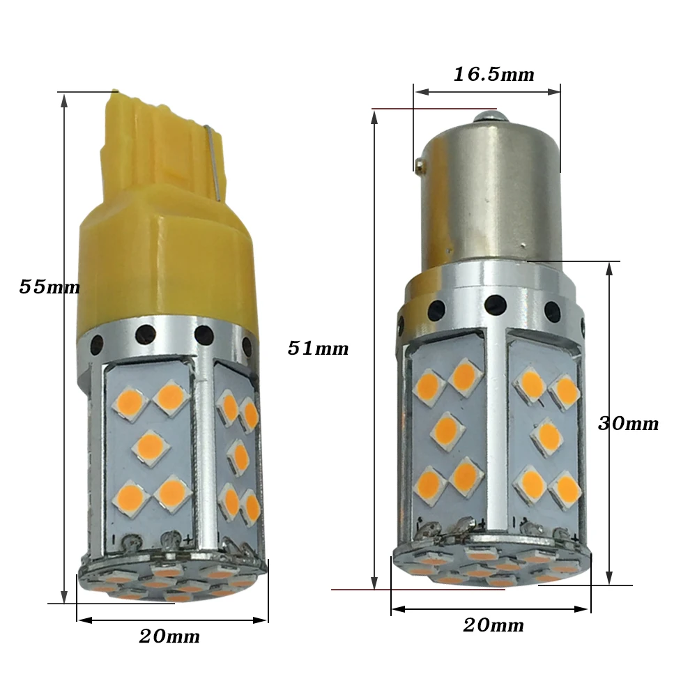 YSY 4 шт 1156 P21W BA15S PY21W BAU15S T20 7440 3030 35 SMD ошибок LED Canbus поворота огни 12 В постоянного тока