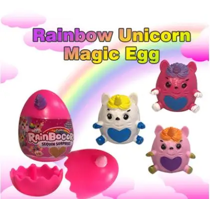 Бесплатная доставка Мини Rainbocorns блесток Единорог фигурки животных коллекционные