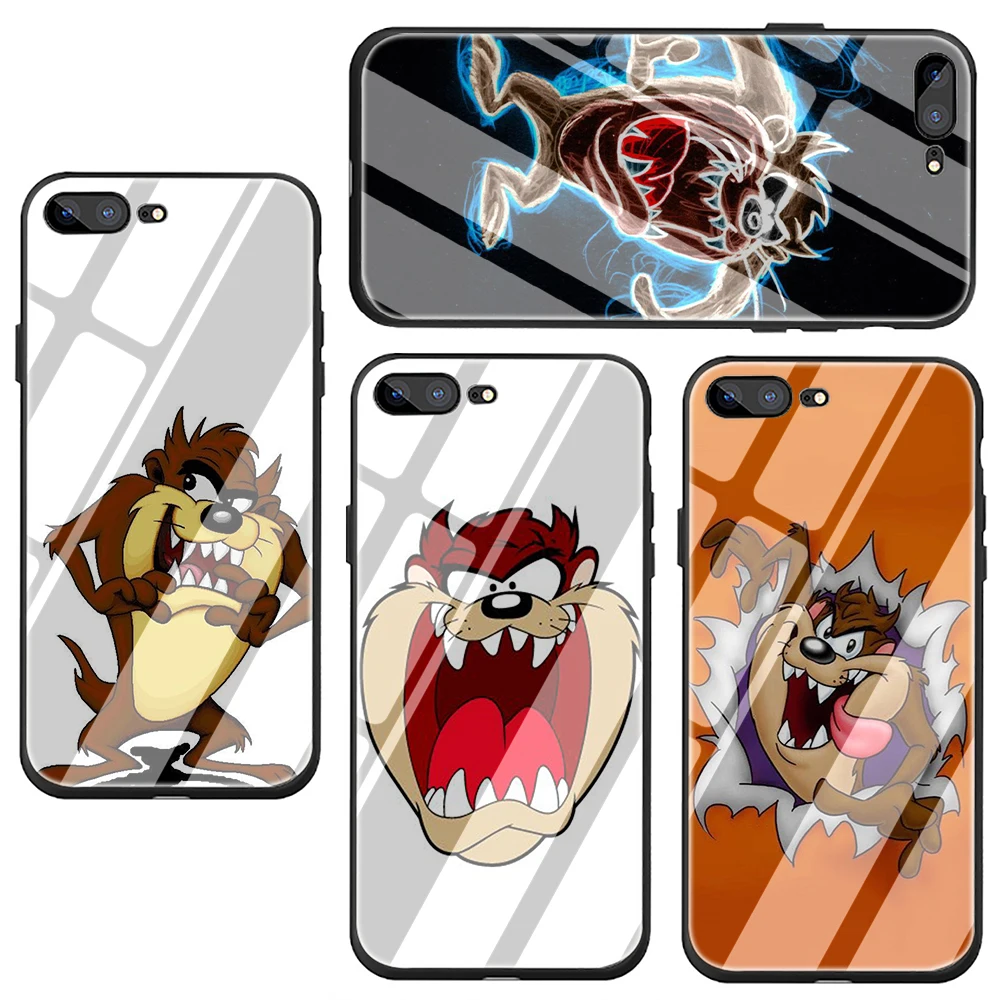 Looney Tunes Тасманский Дьявол Taz закаленное стекло чехол для телефона iPhone 5 5S 6 6s Plus 7 8 Plus X XR XS 11 Pro Max