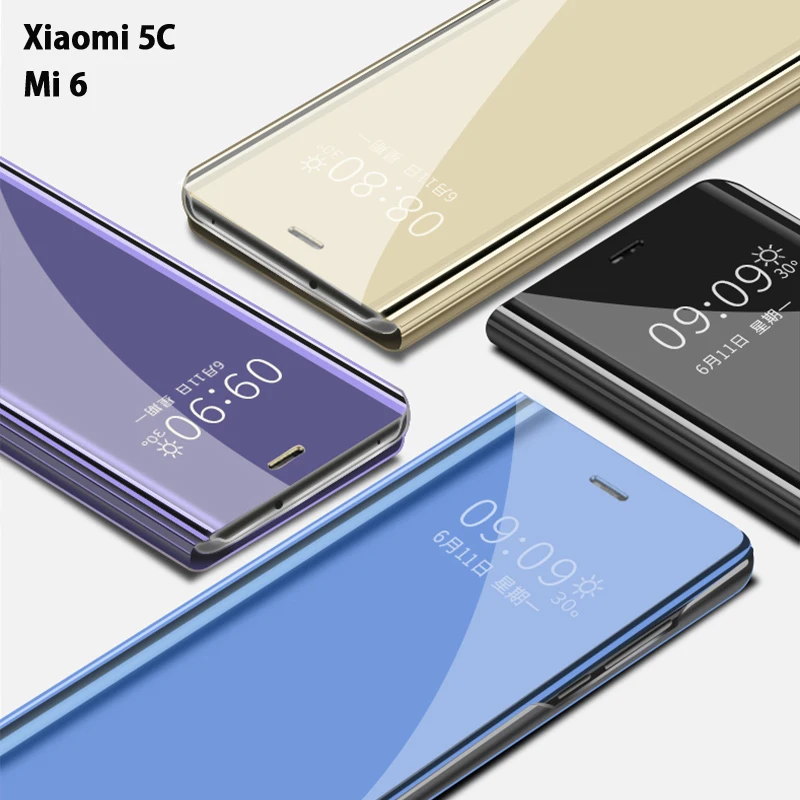 Флип-чехол для смартфона с зеркальным покрытием чехол Xiaomi MI 6 MI6 MI5C 5C жесткие