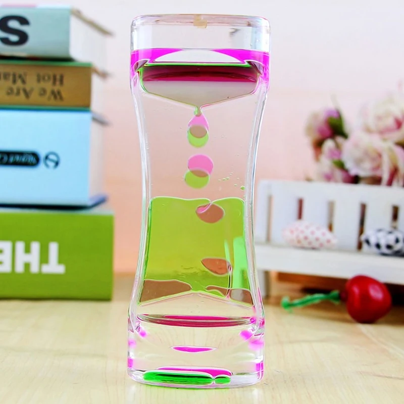 

Creative Double Color Floating Liquid Oil Acrylic Hourglass Liquid Visual Movement Hourglass Timer Home Decoration Dropshipping