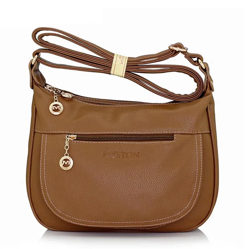 Сумка через плечо из искусственной кожи с металлической молнией Повседневная