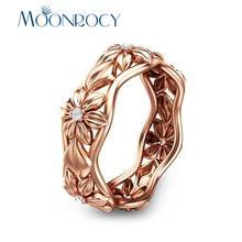 Женские винтажные кольца MOONROCY из розового золота с кристаллами и