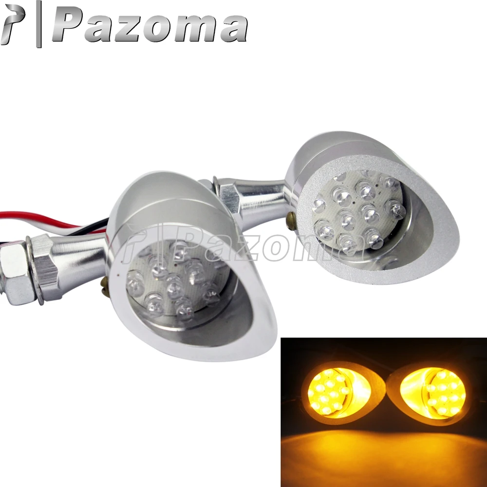 Светодиодный фонарь для мотоцикла серебристый алюминиевый Янтарный указателей