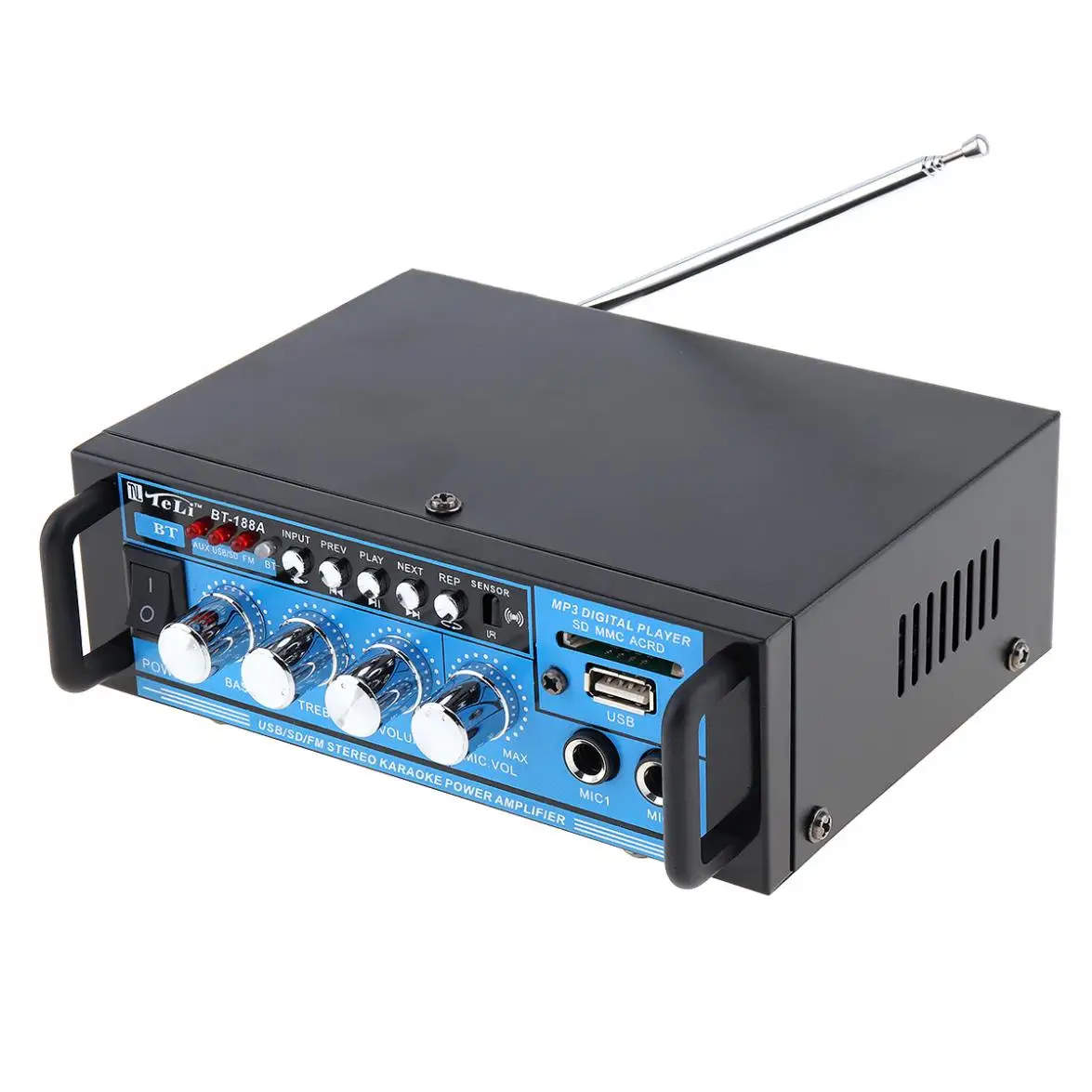HiFI Bluetooth 4CH Автомобильный MP3 стерео аудио усилитель мощности DSP цифровой FM радио плеер Поддержка SD/USB/DVD с пультом дистанционного управления