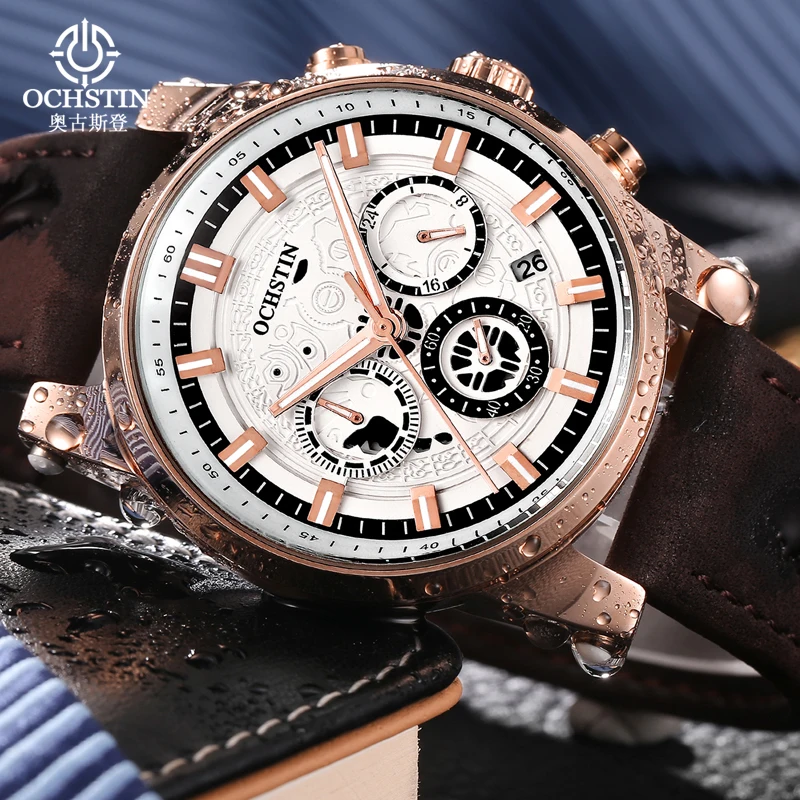 OCHSTIN luxury Brand Classic Watch Men 2019 Fashion Sport Chronograph Waterproof Gold Quartz Pilot Wristwatches Clock relogios | Наручные