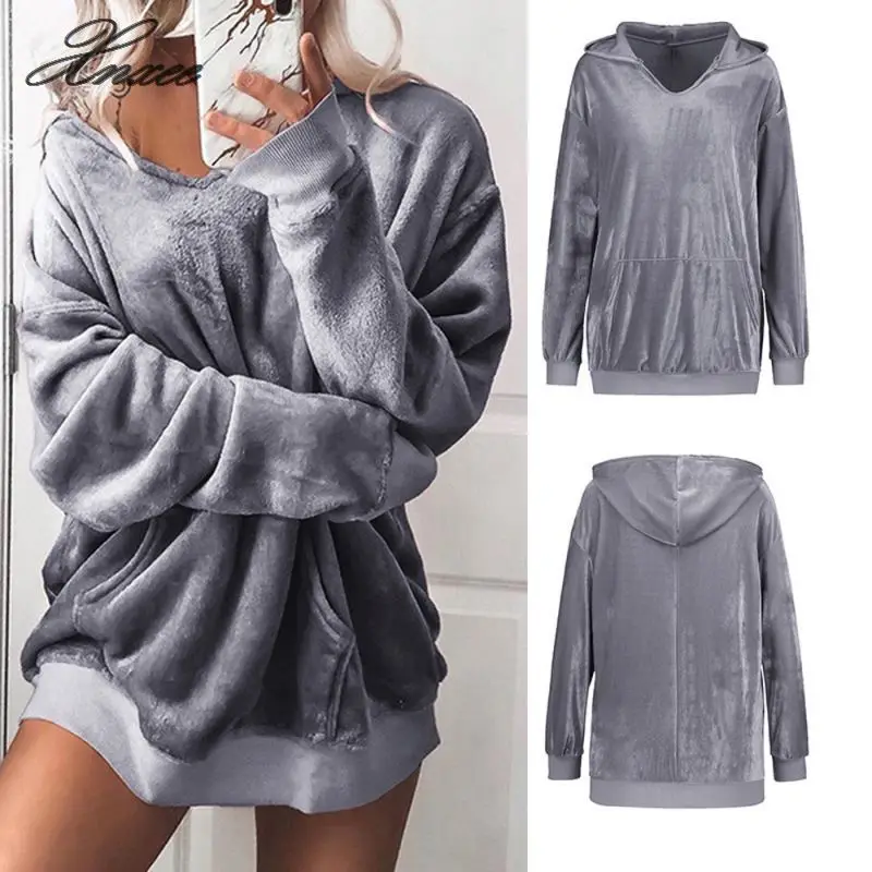 Outerwear &amp Coats Jackets Womens Hooded Soft Jumper Pullover Hoodie Sweatshirt coats and jackets women 2020 | Женская одежда