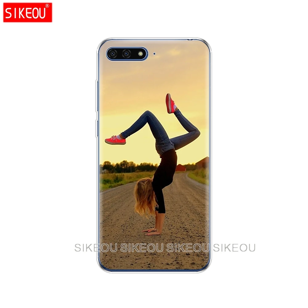 Silicone Cover Phone Case For Huawei Honor 7A PRO 7C Y5 Y6 Y7 Y9 2017 2018 Prime gymnastics silhouette | Мобильные телефоны и